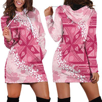 Bula Fiji Plumeria Tagimoucia Salusalu Pink Hoodie Dress Kaiviti Masi LT7 - Polynesian Pride