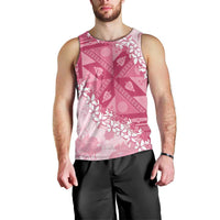 Bula Fiji Plumeria Tagimoucia Salusalu Pink Men Tank Top Kaiviti Masi LT7 - Polynesian Pride