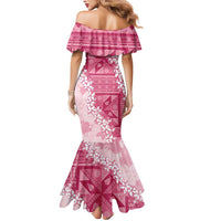 Bula Fiji Plumeria Tagimoucia Salusalu Pink Mermaid Dress Kaiviti Masi LT7 - Polynesian Pride