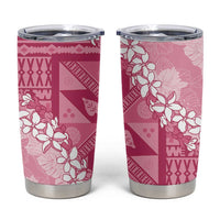 Bula Fiji Plumeria Tagimoucia Salusalu Pink Tumbler Cup Kaiviti Masi LT7 Pink - Polynesian Pride