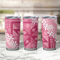 Bula Fiji Plumeria Tagimoucia Salusalu Pink Tumbler Cup Kaiviti Masi LT7 - Polynesian Pride