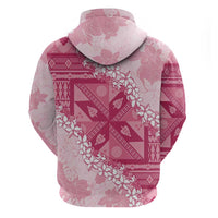 Bula Fiji Plumeria Tagimoucia Salusalu Pink Zip Hoodie Kaiviti Masi LT7 - Polynesian Pride