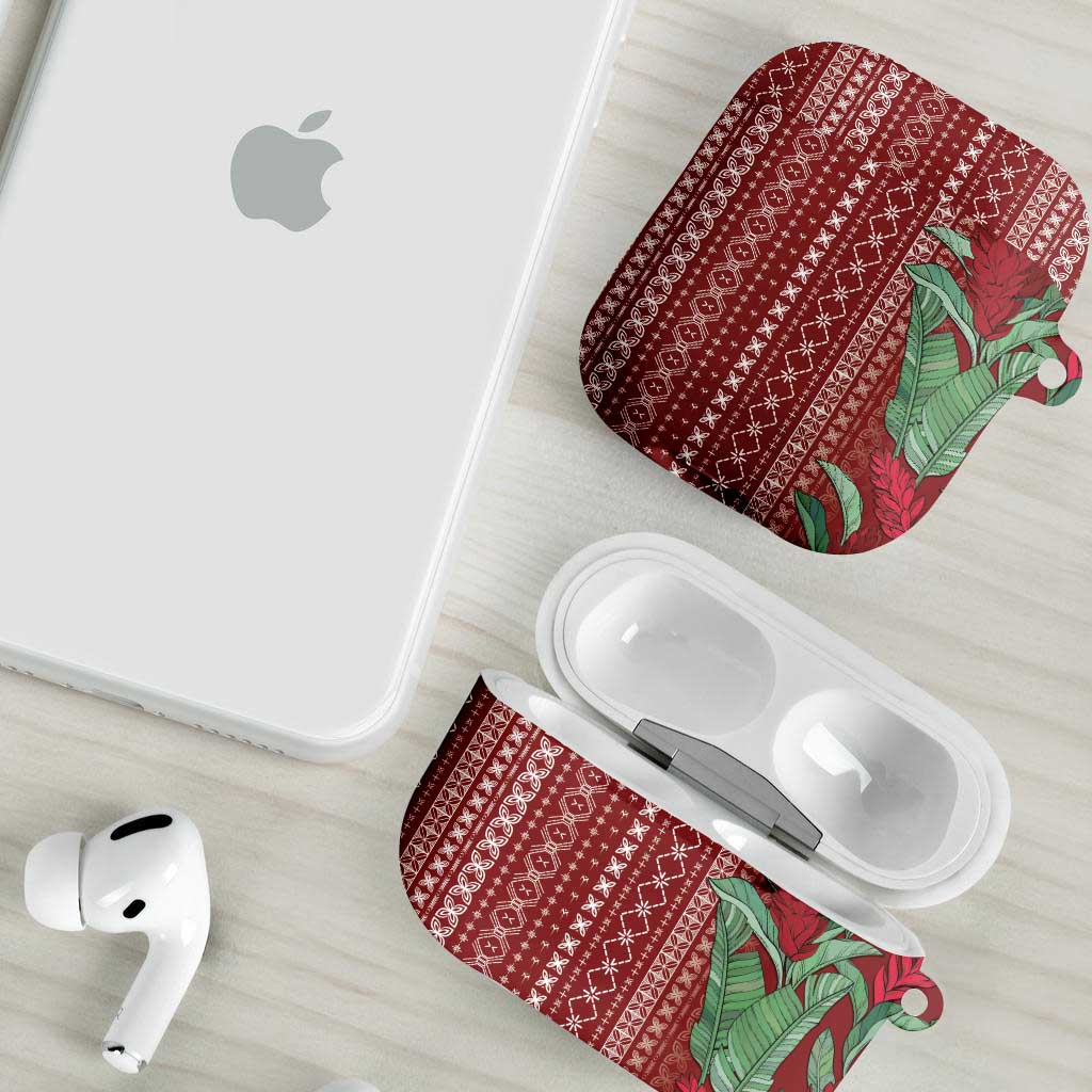 Women's Day Samoa Malu Tattoo Inspired Mix Teuila AirPods Case Scarlet