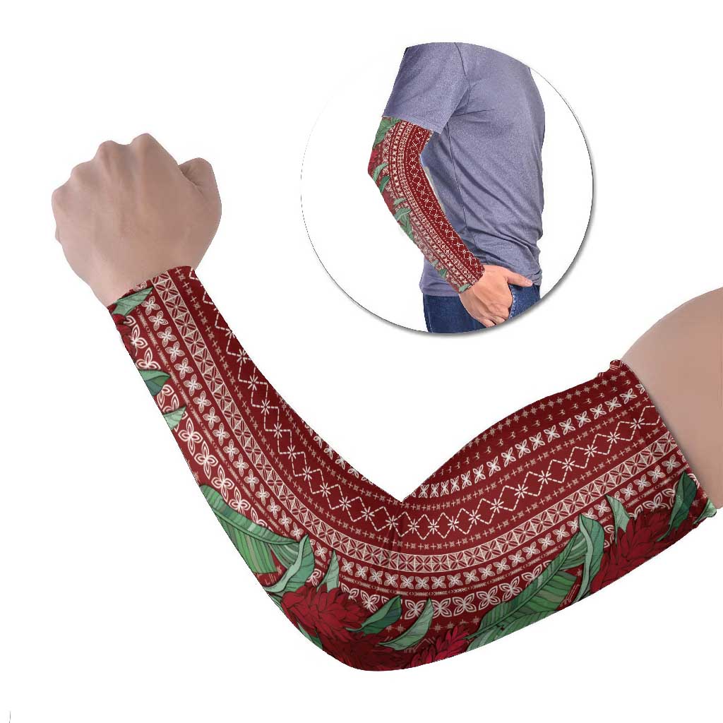 Women's Day Samoa Malu Tattoo Inspired Mix Teuila Arm Sleeves Scarlet