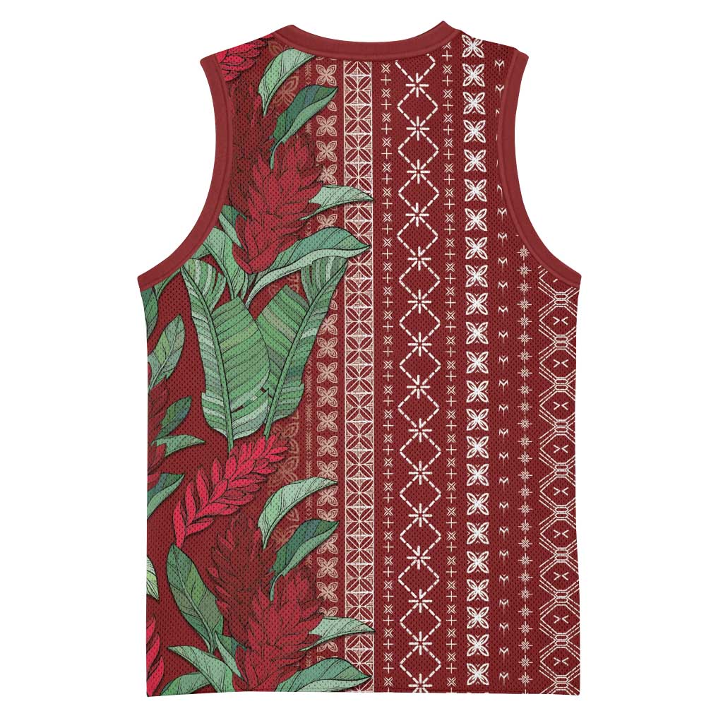 Women's Day Samoa Malu Tattoo Inspired Mix Teuila Basketball Jersey Scarlet