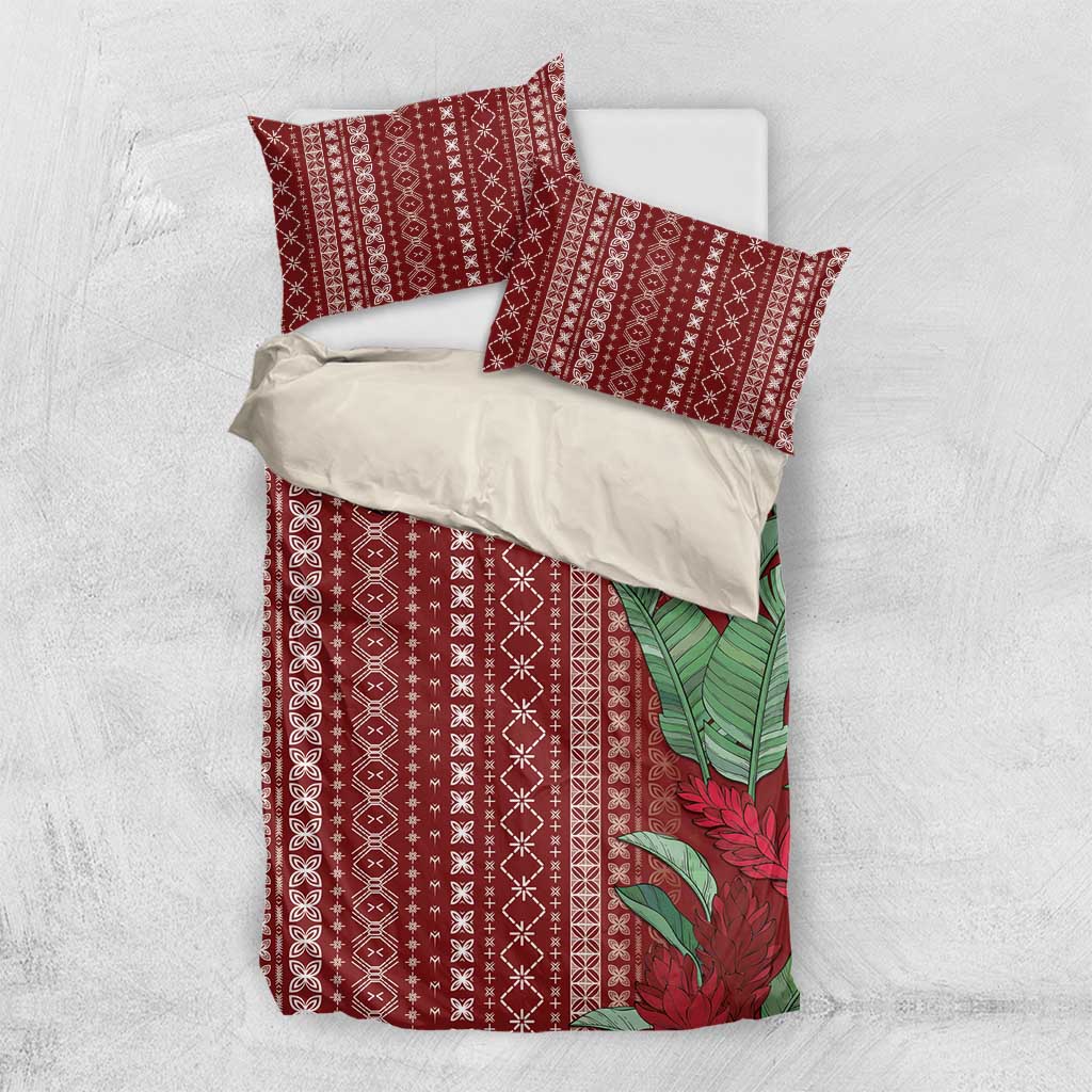 Women's Day Samoa Malu Tattoo Inspired Mix Teuila Bedding Set Scarlet