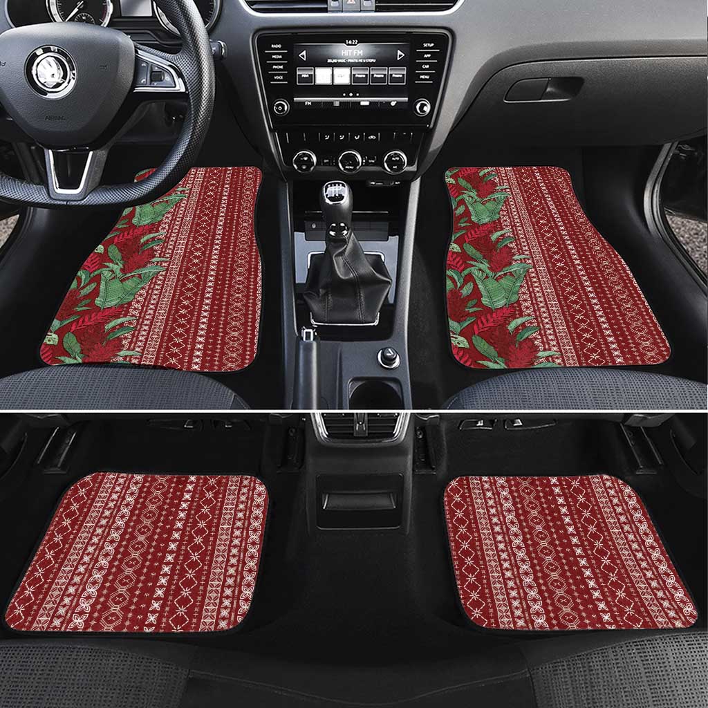 Women's Day Samoa Malu Tattoo Inspired Mix Teuila Car Mats Scarlet