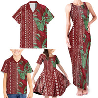 Women's Day Samoa Malu Tattoo Inspired Mix Teuila Family Matching Tank Maxi Dress and Hawaiian Shirt Scarlet LT7 - Polynesian Pride