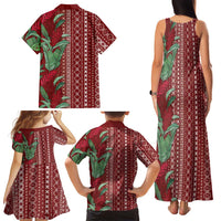 Women's Day Samoa Malu Tattoo Inspired Mix Teuila Family Matching Tank Maxi Dress and Hawaiian Shirt Scarlet LT7 - Polynesian Pride