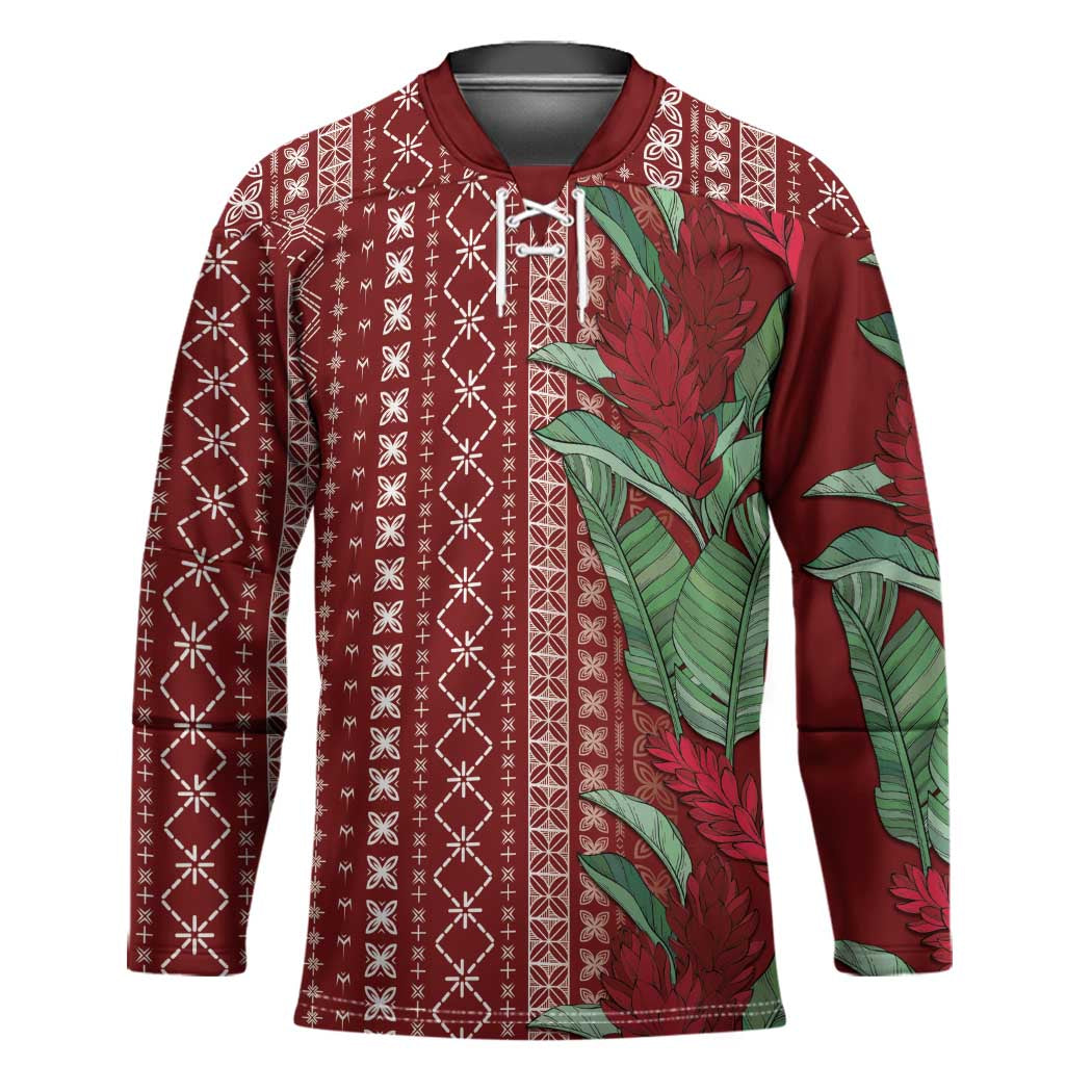 Women's Day Samoa Malu Tattoo Inspired Mix Teuila Hockey Jersey Scarlet