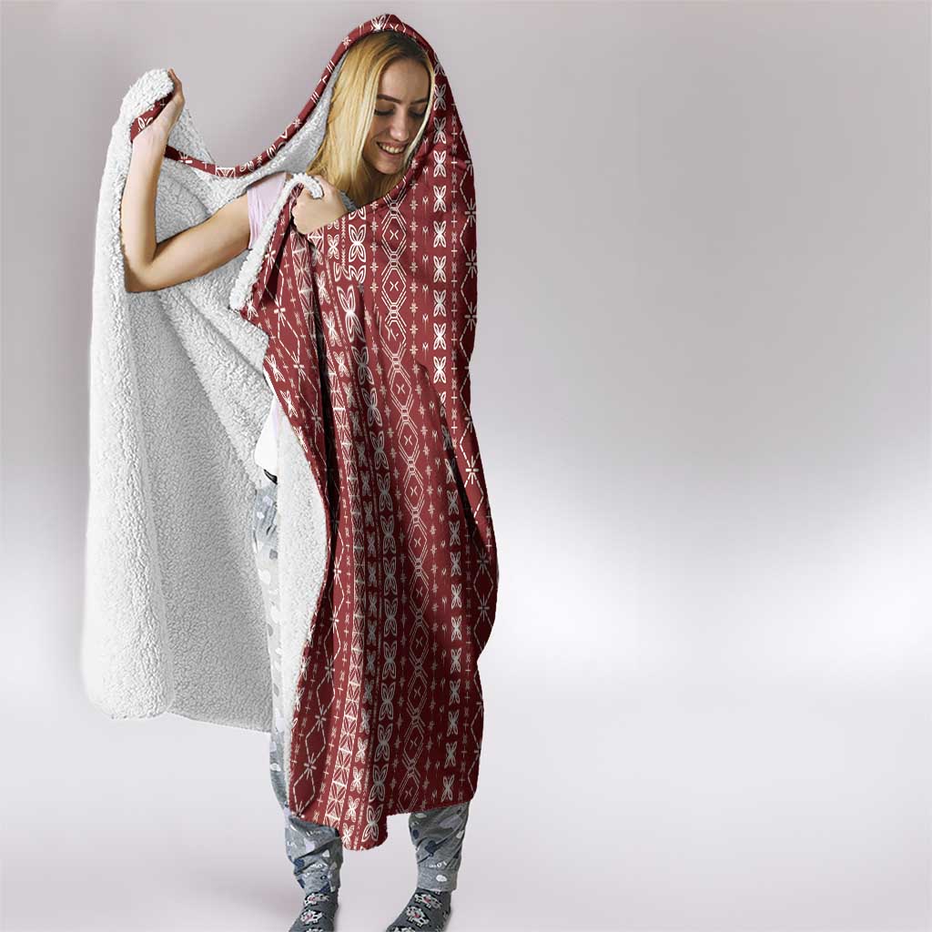 Women's Day Samoa Malu Tattoo Inspired Mix Teuila Hooded Blanket Scarlet