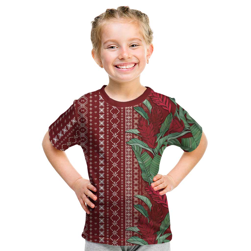 Women's Day Samoa Malu Tattoo Inspired Mix Teuila Kid T Shirt Scarlet
