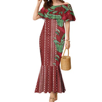 Women's Day Samoa Malu Tattoo Inspired Mix Teuila Mermaid Dress Scarlet