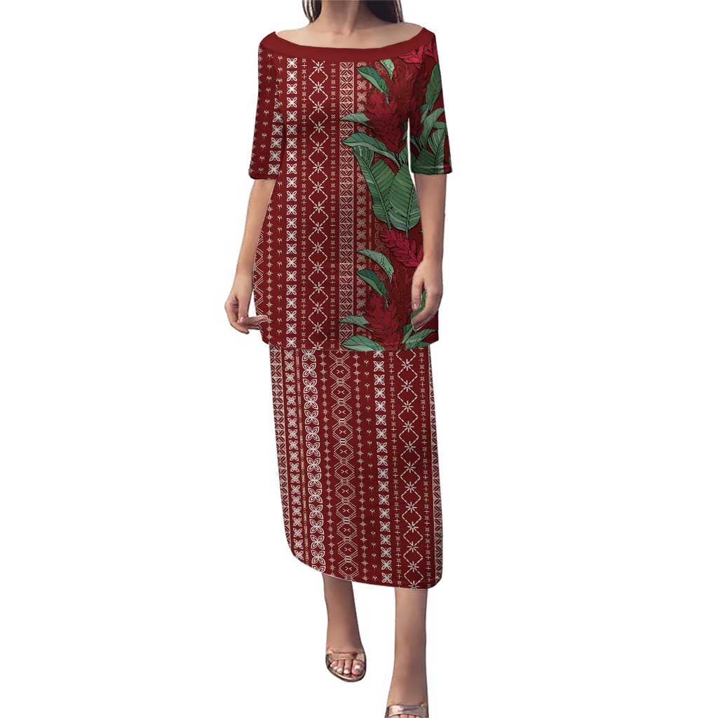 Women's Day Samoa Malu Tattoo Inspired Mix Teuila Puletasi Scarlet