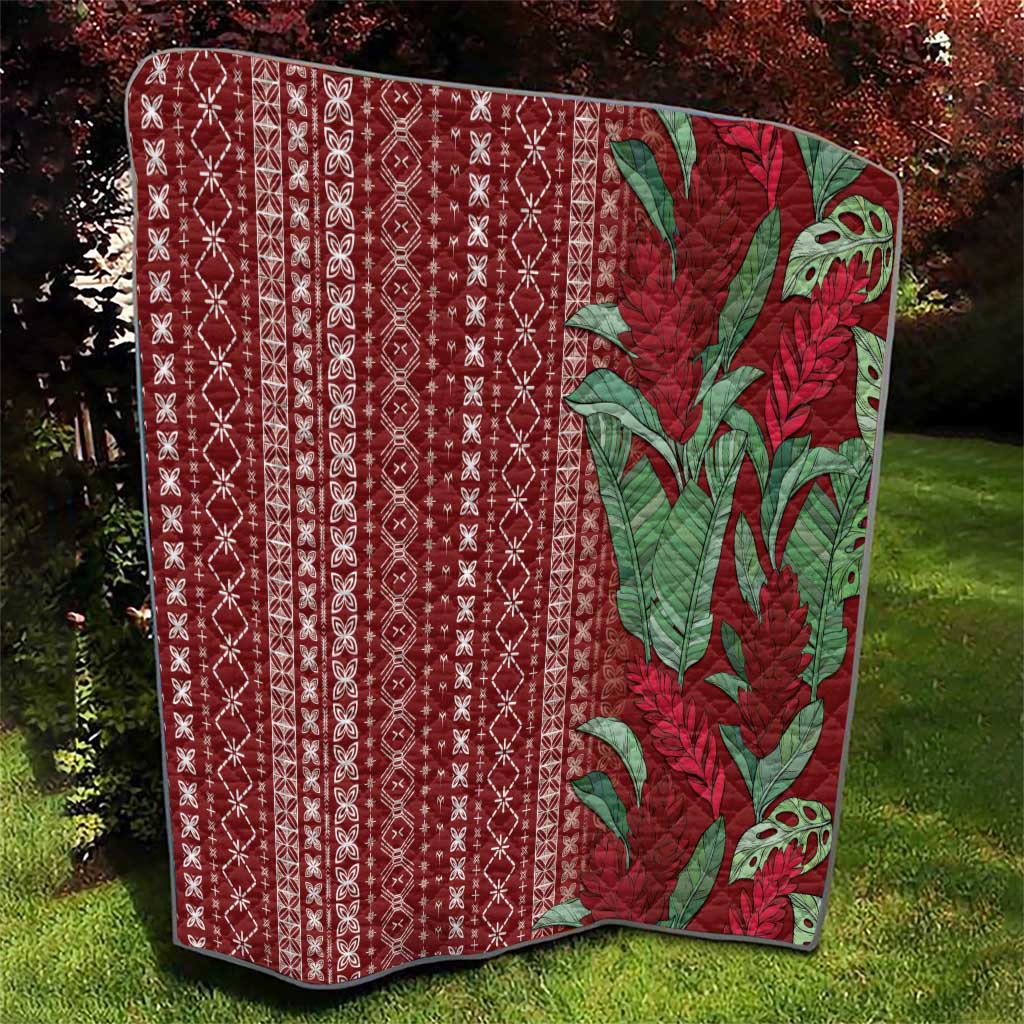 Women's Day Samoa Malu Tattoo Inspired Mix Teuila Quilt Scarlet