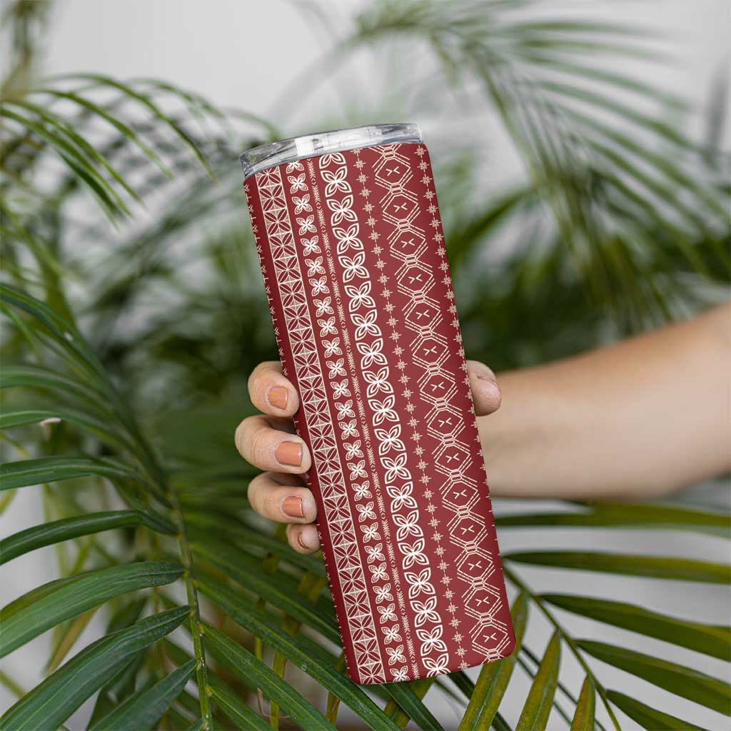 Women's Day Samoa Malu Tattoo Inspired Mix Teuila Skinny Tumbler Scarlet
