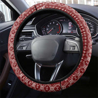 Women's Day Samoa Malu Tattoo Inspired Mix Teuila Steering Wheel Cover Scarlet