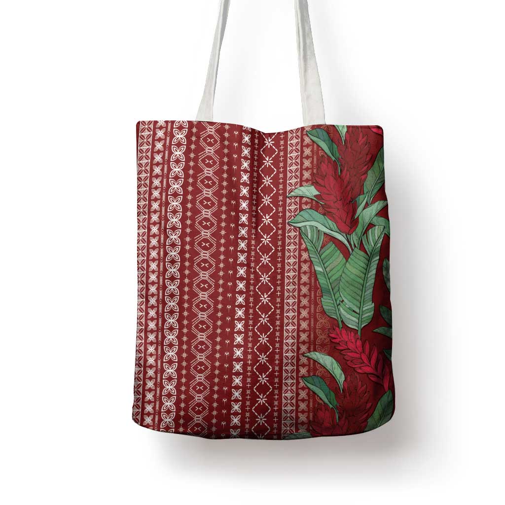 Women's Day Samoa Malu Tattoo Inspired Mix Teuila Tote Bag Scarlet