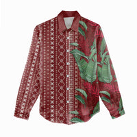 Women's Day Samoa Malu Tattoo Inspired Mix Teuila Women Casual Shirt Scarlet