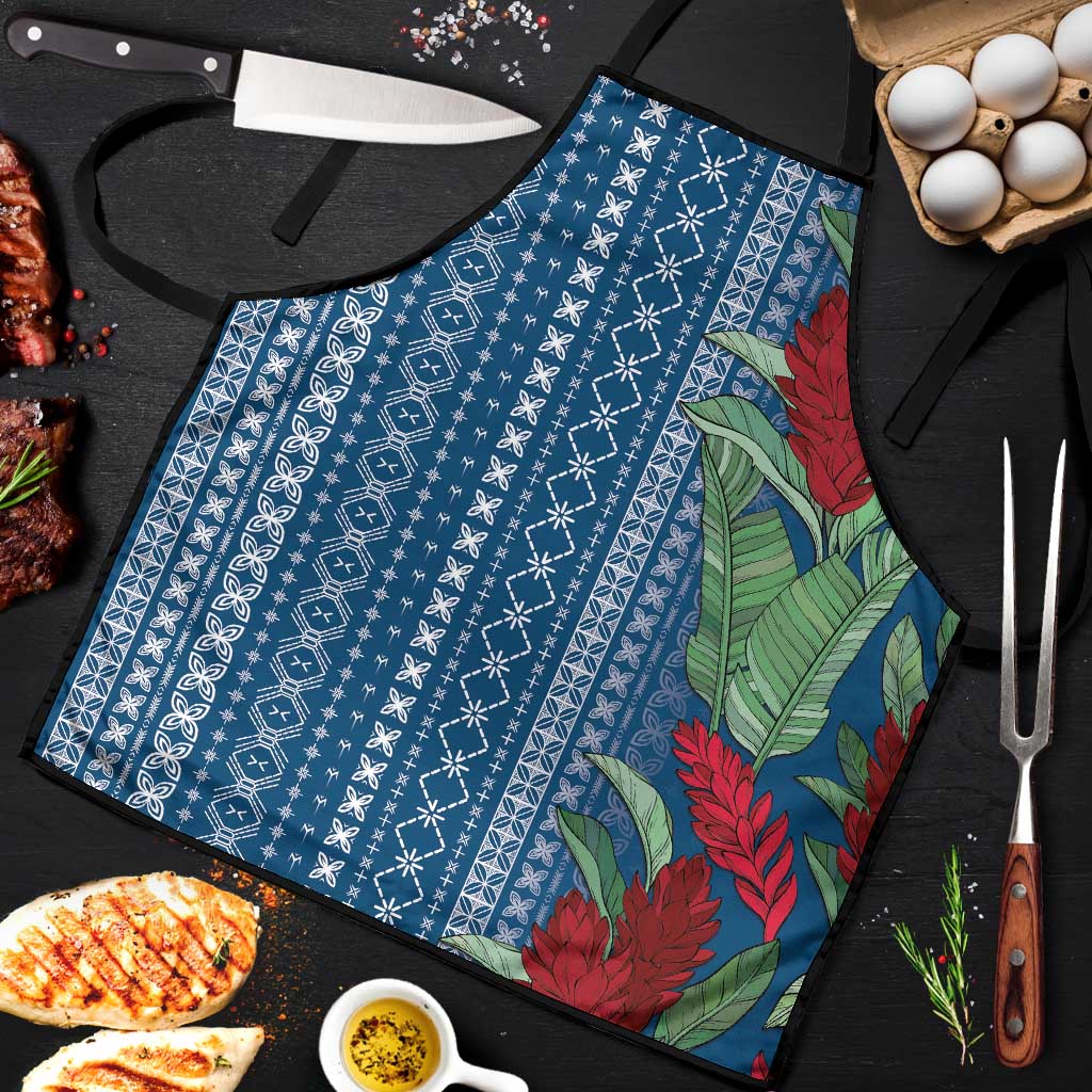 Women's Day Samoa Malu Tattoo Inspired Mix Teuila Apron Royal Blue
