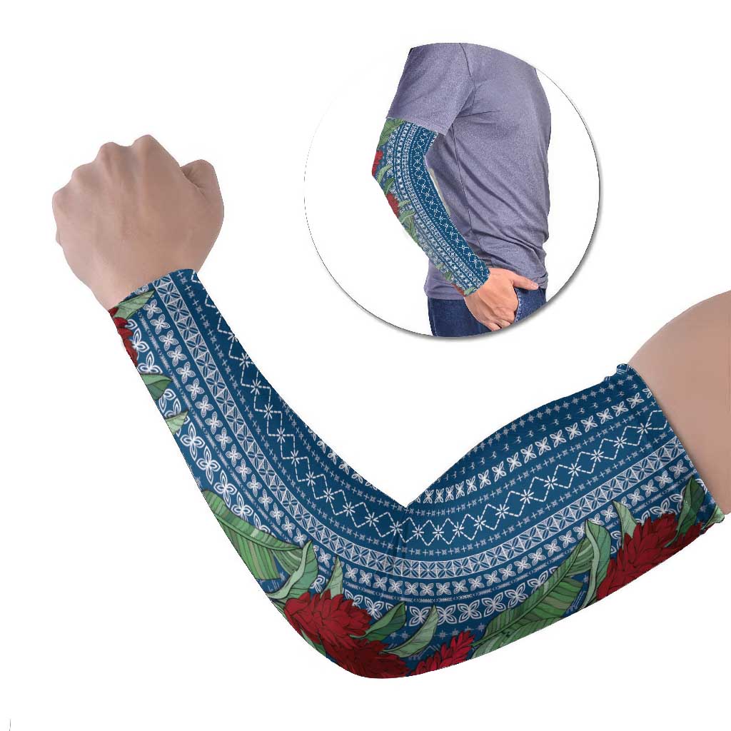 Women's Day Samoa Malu Tattoo Inspired Mix Teuila Arm Sleeves Royal Blue