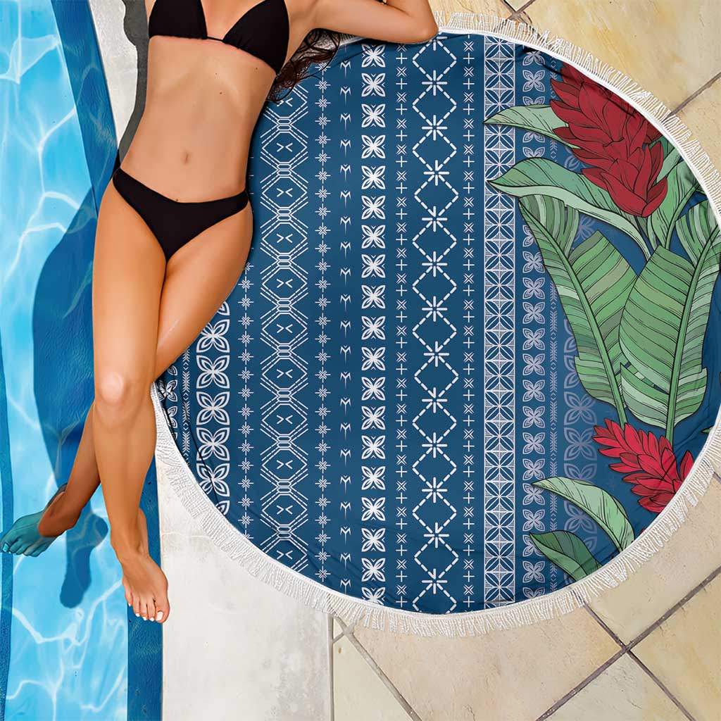 Women's Day Samoa Malu Tattoo Inspired Mix Teuila Beach Blanket Royal Blue
