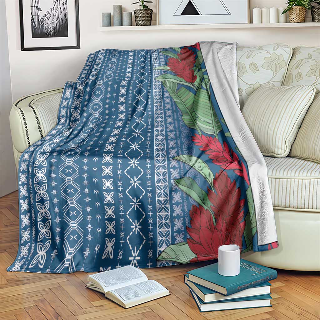 Women's Day Samoa Malu Tattoo Inspired Mix Teuila Blanket Royal Blue