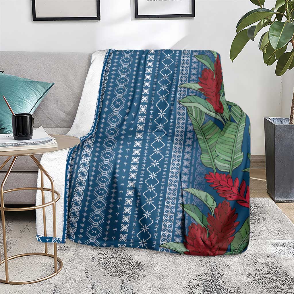 Women's Day Samoa Malu Tattoo Inspired Mix Teuila Blanket Royal Blue