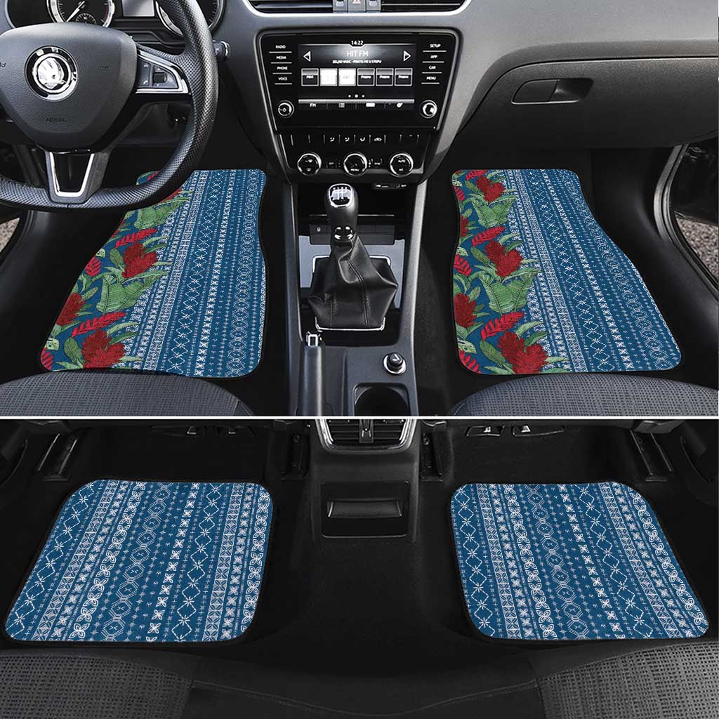 Women's Day Samoa Malu Tattoo Inspired Mix Teuila Car Mats Royal Blue