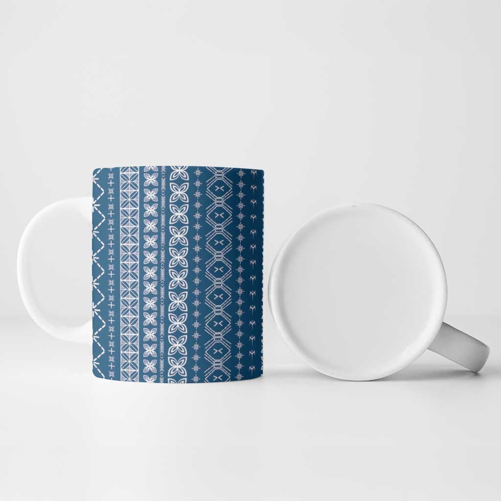 Women's Day Samoa Malu Tattoo Inspired Mix Teuila Ceramic Mug Royal Blue