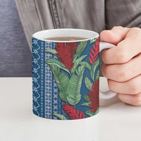 Women's Day Samoa Malu Tattoo Inspired Mix Teuila Ceramic Mug Royal Blue