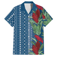 Women's Day Samoa Malu Tattoo Inspired Mix Teuila Family Matching Mermaid Dress and Hawaiian Shirt Royal Blue LT7 Dad's Shirt - Short Sleeve Royal Blue - Polynesian Pride