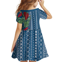 Women's Day Samoa Malu Tattoo Inspired Mix Teuila Family Matching Off Shoulder Maxi Dress and Hawaiian Shirt Royal Blue LT7 - Polynesian Pride