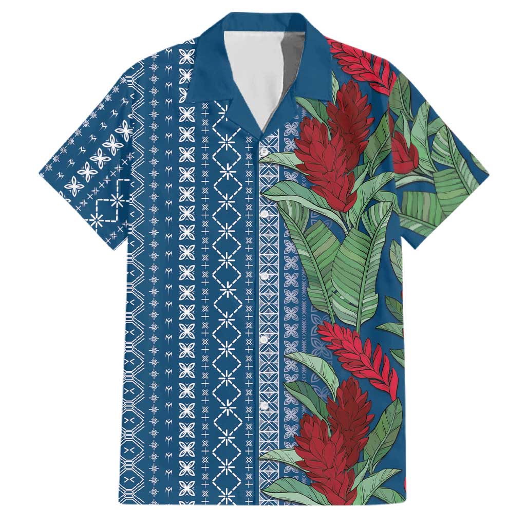 Women's Day Samoa Malu Tattoo Inspired Mix Teuila Family Matching Off Shoulder Short Dress and Hawaiian Shirt Royal Blue LT7 Dad's Shirt - Short Sleeve Royal Blue - Polynesian Pride