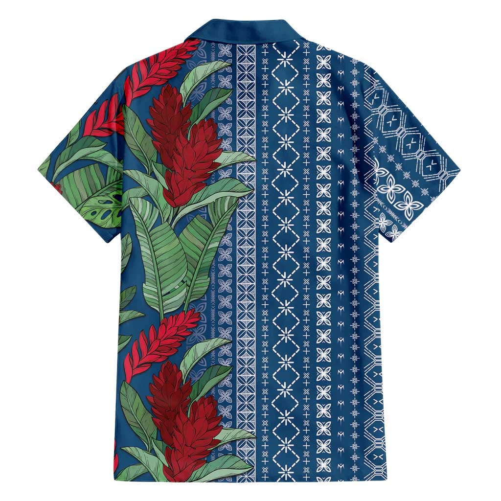 Women's Day Samoa Malu Tattoo Inspired Mix Teuila Family Matching Off Shoulder Short Dress and Hawaiian Shirt Royal Blue LT7 - Polynesian Pride