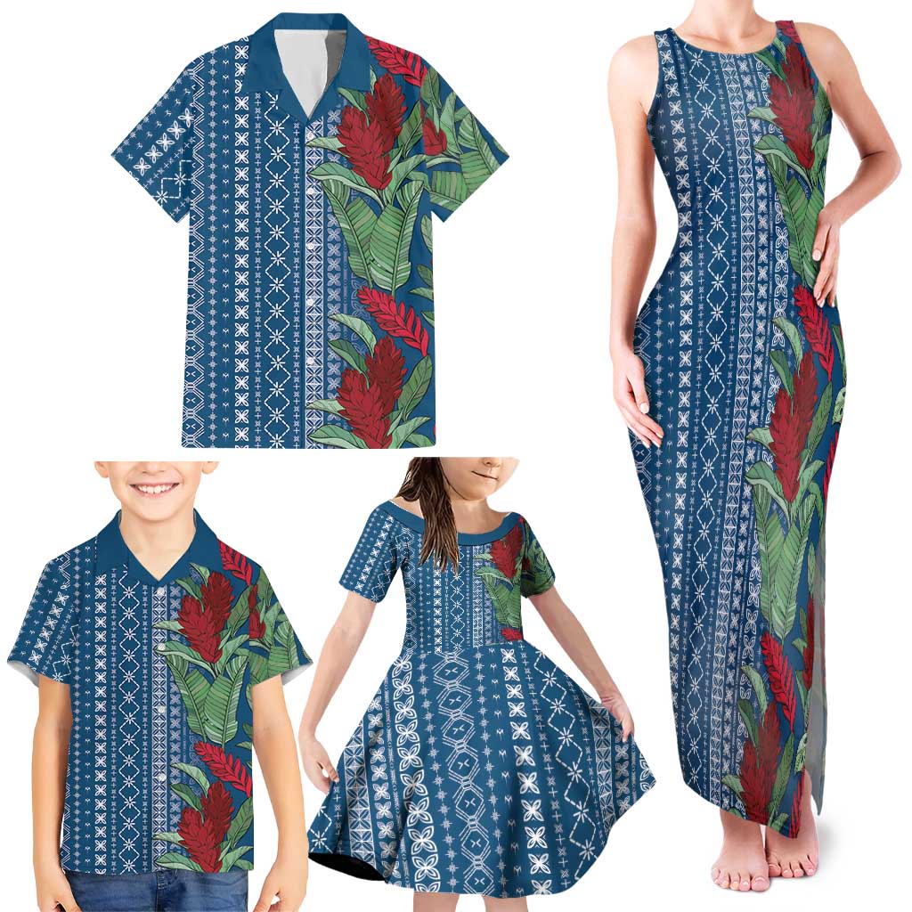 Women's Day Samoa Malu Tattoo Inspired Mix Teuila Family Matching Tank Maxi Dress and Hawaiian Shirt Royal Blue
