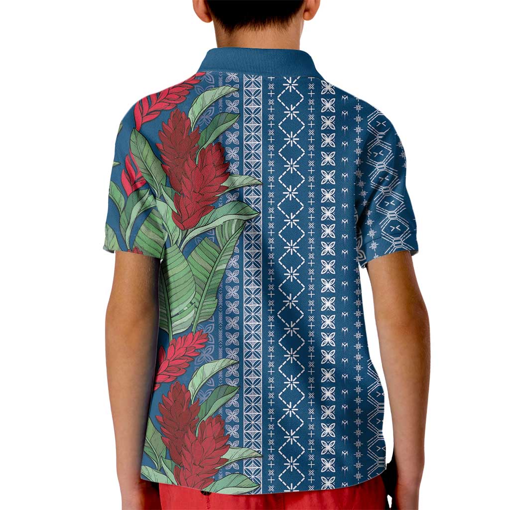 Women's Day Samoa Malu Tattoo Inspired Mix Teuila Kid Polo Shirt Royal Blue