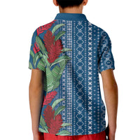 Women's Day Samoa Malu Tattoo Inspired Mix Teuila Kid Polo Shirt Royal Blue