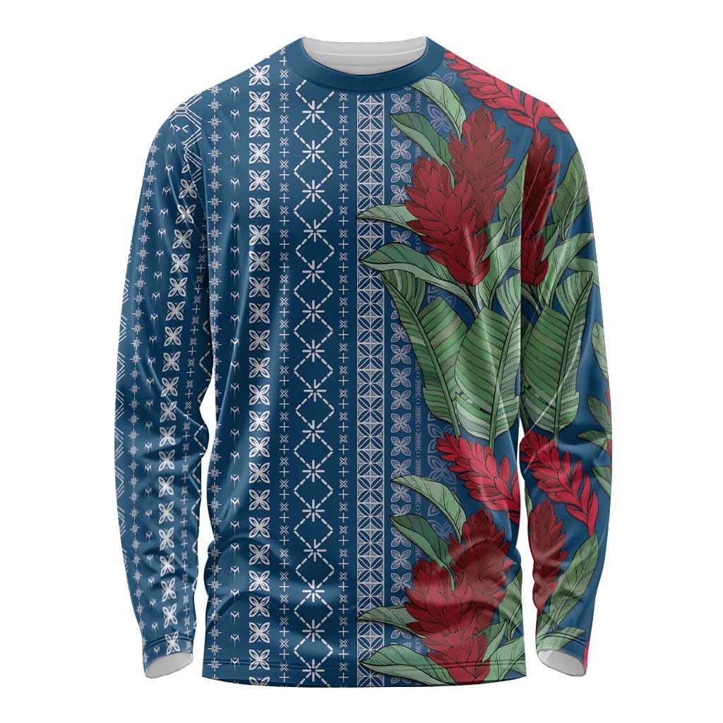 Women's Day Samoa Malu Tattoo Inspired Mix Teuila Long Sleeve Shirt Royal Blue