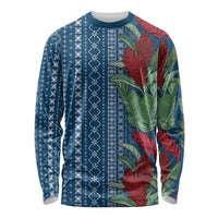 Women's Day Samoa Malu Tattoo Inspired Mix Teuila Long Sleeve Shirt Royal Blue