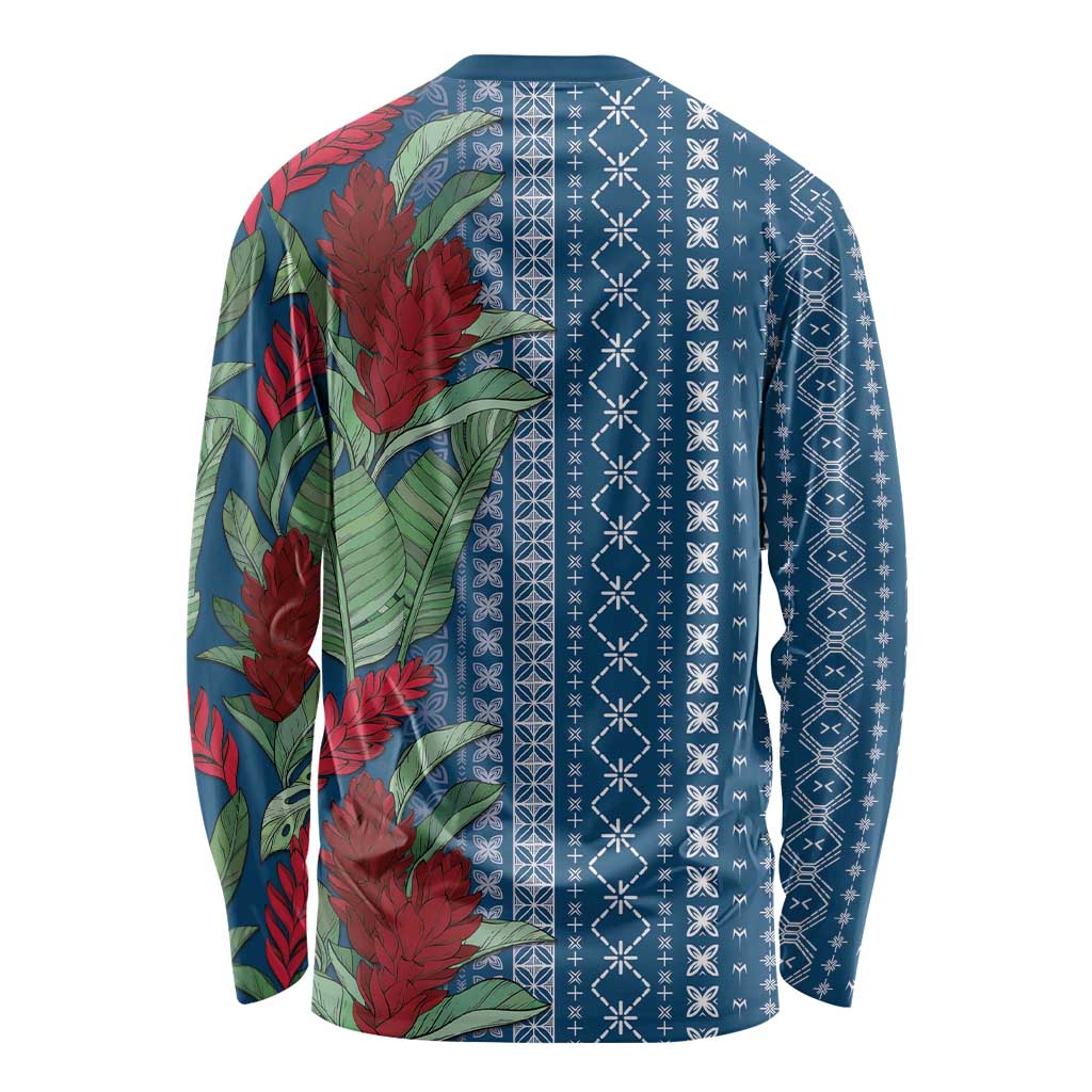 Women's Day Samoa Malu Tattoo Inspired Mix Teuila Long Sleeve Shirt Royal Blue