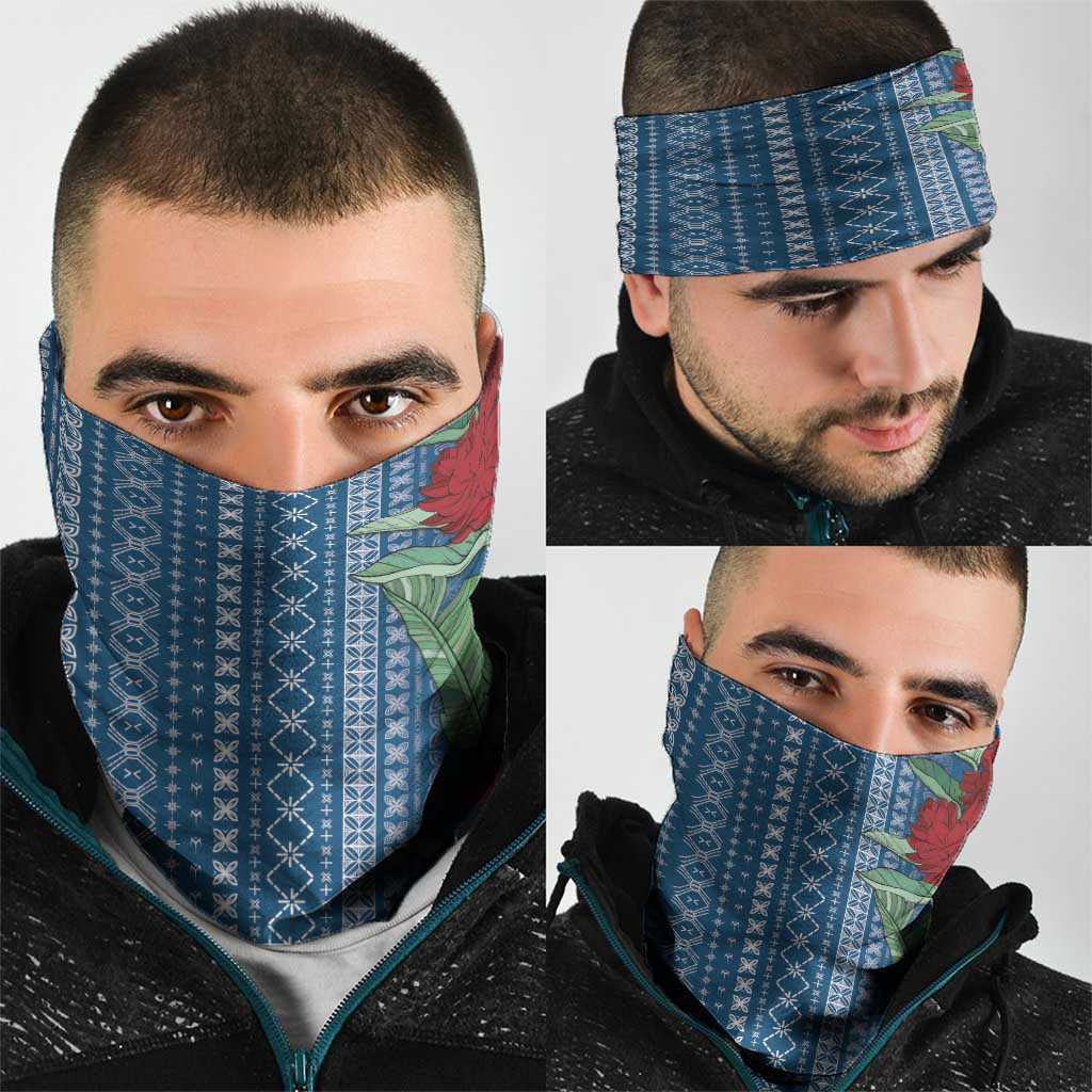 Women's Day Samoa Malu Tattoo Inspired Mix Teuila Neck Gaiter Royal Blue