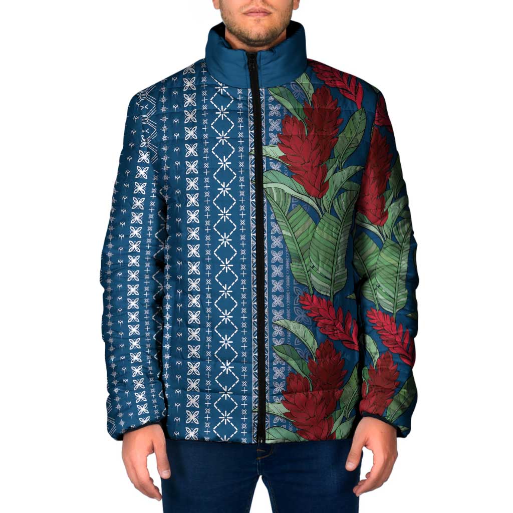 Women's Day Samoa Malu Tattoo Inspired Mix Teuila Padded Jacket Royal Blue