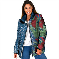 Women's Day Samoa Malu Tattoo Inspired Mix Teuila Padded Jacket Royal Blue