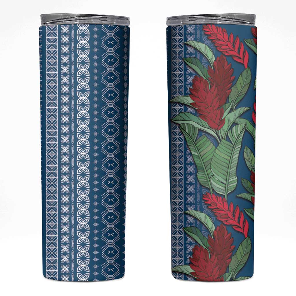 Women's Day Samoa Malu Tattoo Inspired Mix Teuila Skinny Tumbler Royal Blue