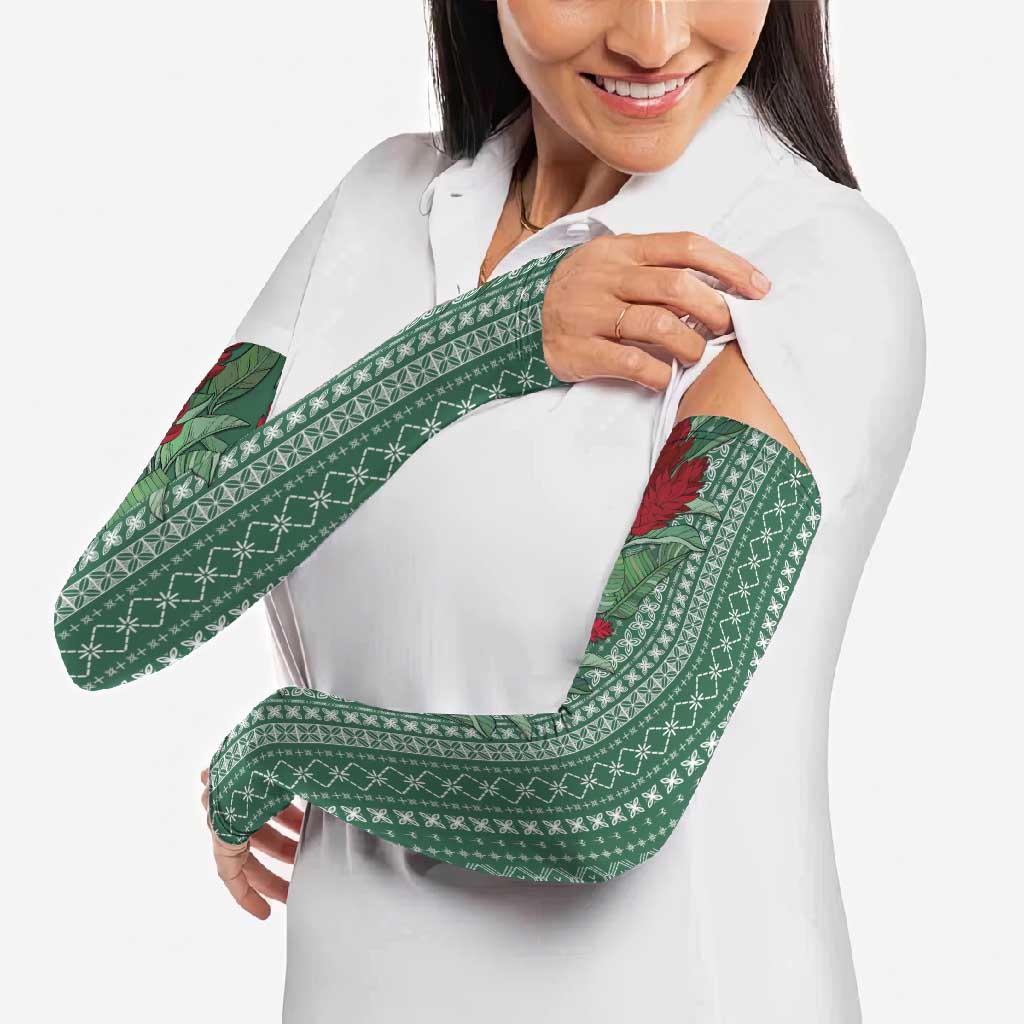 Women's Day Samoa Malu Tattoo Inspired Mix Teuila Arm Sleeves Sage Green