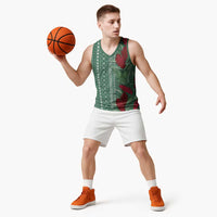 Women's Day Samoa Malu Tattoo Inspired Mix Teuila Basketball Jersey Sage Green