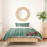 Women's Day Samoa Malu Tattoo Inspired Mix Teuila Bedding Set Sage Green