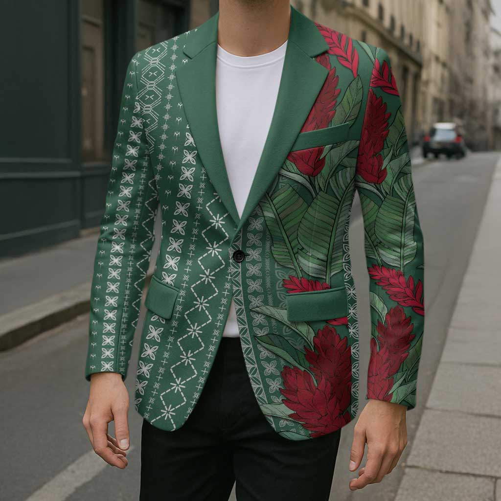 Women's Day Samoa Malu Tattoo Inspired Mix Teuila Blazer Sage Green
