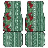 Women's Day Samoa Malu Tattoo Inspired Mix Teuila Car Mats Sage Green